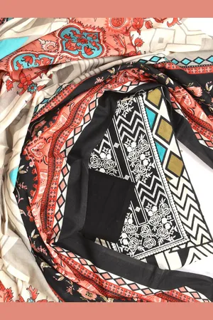 SALWAR STUDIO Geometric Printed Unstitched Dress Material