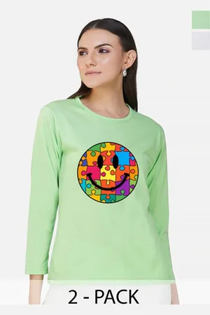 Metronaut Women 2 Printed Bio Finish Applique T-shirt