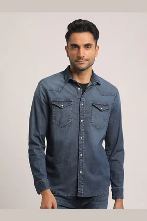EVERBLUE Men Solid Faded Opaque Casual Slim Fit Shirt