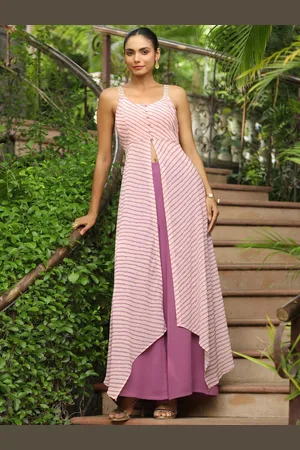 Janasya Women Striped Regular Kurta with Palazzos