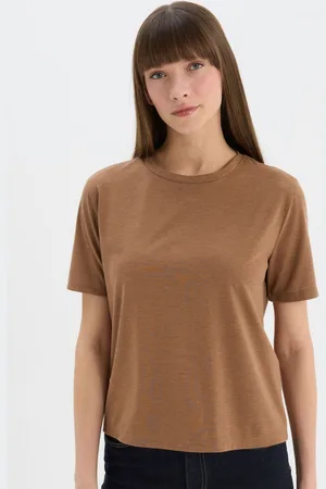 DeFacto Women Extended Sleeves Raw Edge T-shirt