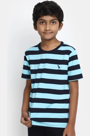 V-Mart Boys Striped Round Neck Cotton T-shirt