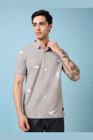 Status Quo Men Geometric Printed Polo Collar Regular Fit T-shirt