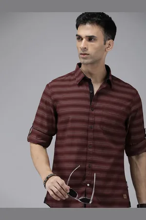 Roadster The Lifestyle Co. Men Pure Cotton Horizontal Stripes Casual Shirt