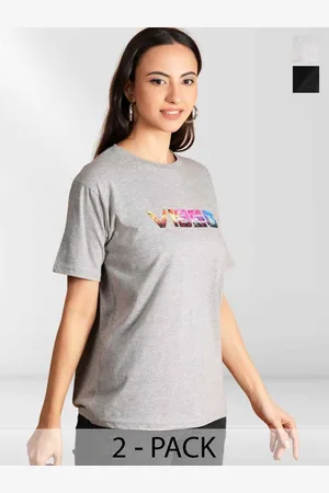 Metronaut Women Typography 2 Printed Extended Sleeves Applique T-shirt