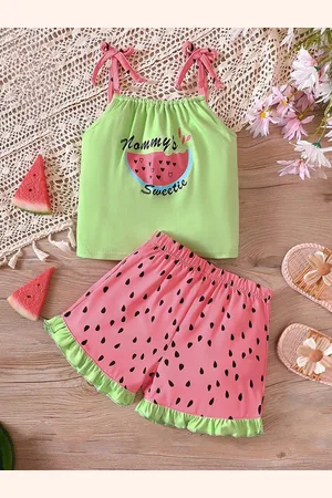 LULU & SKY Girls Printed Top with Shorts