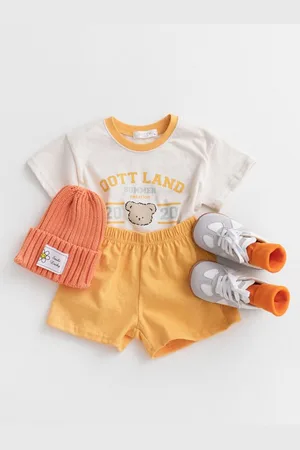 LULU & SKY Kids Printed Round Neck Cotton T-Shirt With Shorts