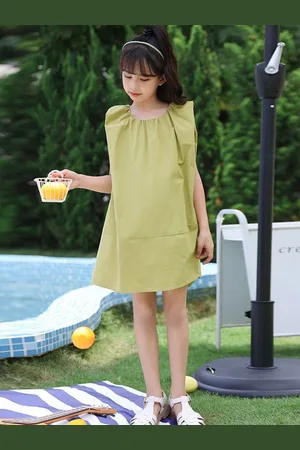 LULU & SKY Girls Cotton Shift Dress