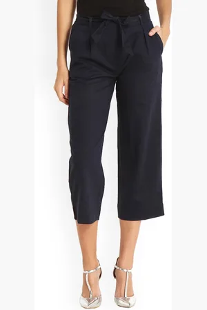 Gipsy Women Navy Blue Regular Fit Solid Culottes