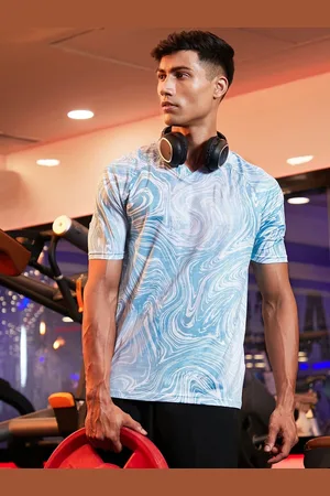 CS LIFE Men Abstract Printed V-Neck T-Shirt