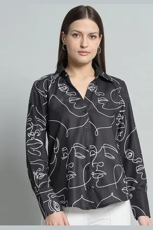 Chemistry Classic Graphic Printed Spread Collar Long Sleeves Regular Fit Casual Shirt