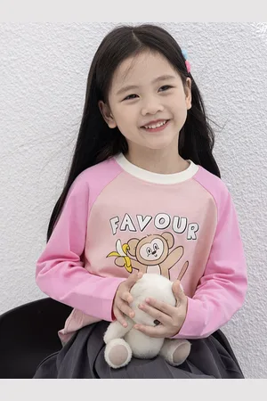 LULU & SKY Girls Printed Hooded Applique T-shirt