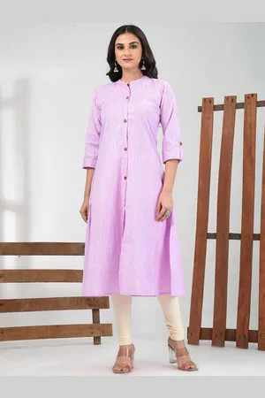 Charukriti Abstract Printed Mandarin Collar Cotton A-Line Kurta