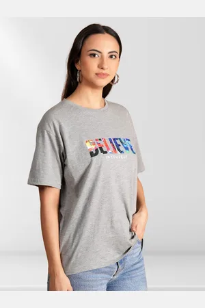 BAESD Women Typography 2 Printed Applique T-shirt