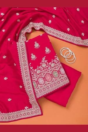 Koskii Art Silk Unstitched Dress Material