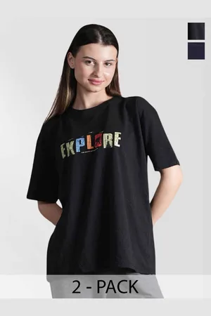 Metronaut Women Typography 2 Printed Applique T-shirt