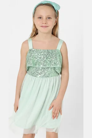 ONLY Girls Green Embellished Dress