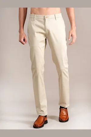 CANTABIL Men Regular Fit Mid-Rise Cotton Trousers