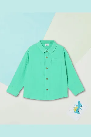 Max Collection Boys Spread Collar Solid Cotton Casual Shirt