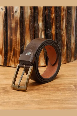 MUTAQINOTI Men Brown Solid Leather Formal Belt