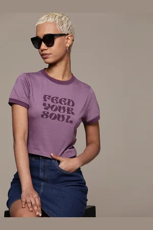 Roadster The Lifestyle Co. Slim Fit Printed Cropped T-shirt