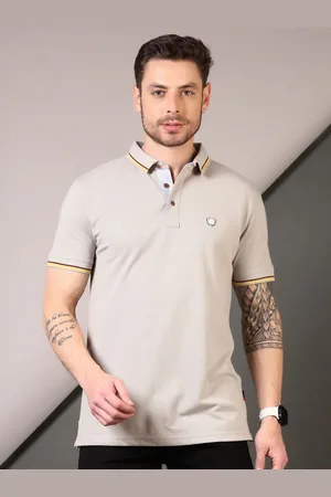 V-Mart Men Solid Polo Collar Cotton T-shirt