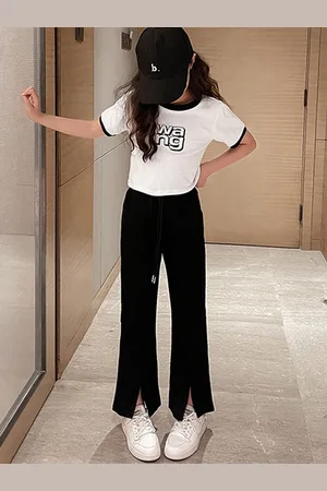 LULU & SKY Girls Printed Round Neck Top with Trouser