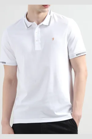 Farah Men Solid Polo Collar Cotton T-shirt