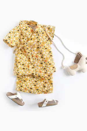 LULU & SKY Girls Printed Shirt with Shorts