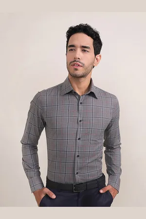 LOUIS STITCH Tartan Checked Comfort Regular Fit Cotton Formal Shirt