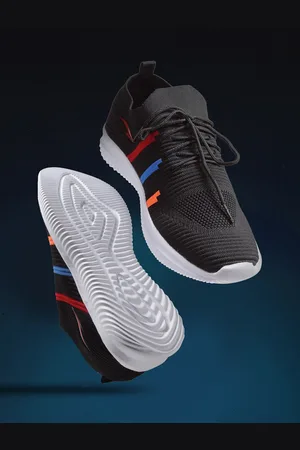 ASIAN Men Black & Red Mesh Running Non-Marking Shoes