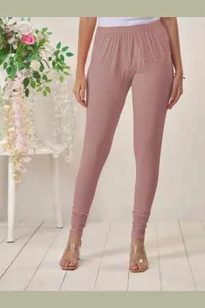 Lyra Women Lavender-Coloured Solid Churidar-Length Leggings