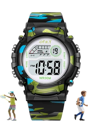Spiky Kids Dial & Textured Straps Digital Automatic Watch ZEVA8_BLK