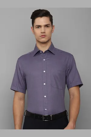 Louis Philippe Men Purple Printed Formal Cotton Shirt