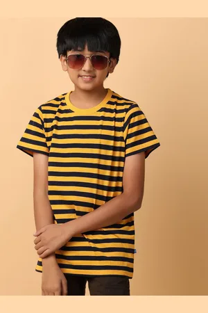 V-Mart Boys Striped Round Neck T-shirt