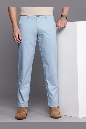 Louis Philippe Men Textured Slim Fit Chinos Trousers