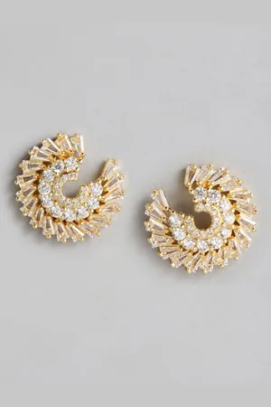DressBerry Circular Stone Studded Earrings