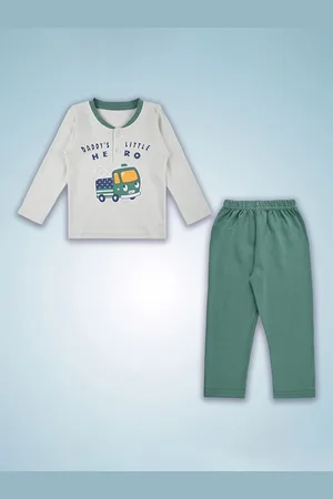 Wish Karo Boys Printed Round Neck Long Sleeves T-Shirt With Trouser