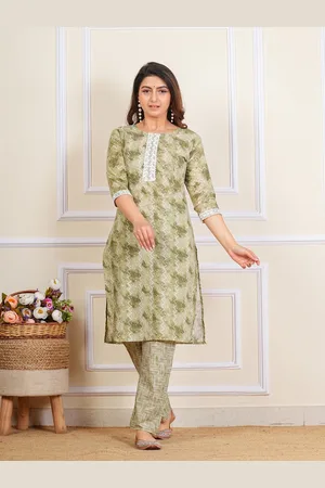 Moda Rapido Ethnic Motifs Printed Gotta Patti Pure Cotton Straight Kurta With Trousers