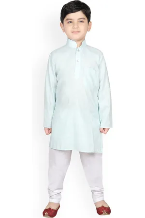 SG Boys Blue & White Solid Kurta with Pyjamas
