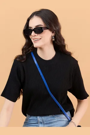 CLAPTON Women Anti Static Self Design Round Neck Wool T-shirt