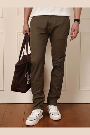 WROGN Men Slim Fit Mid-Rise Trousers