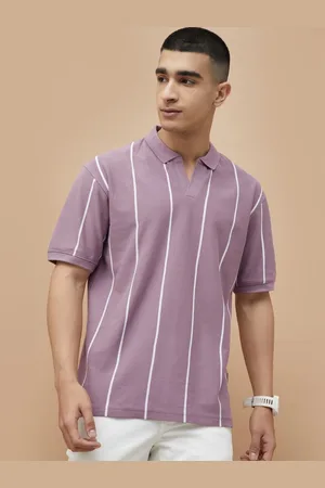 Lifestyle Men Striped Polo Collar T-shirt