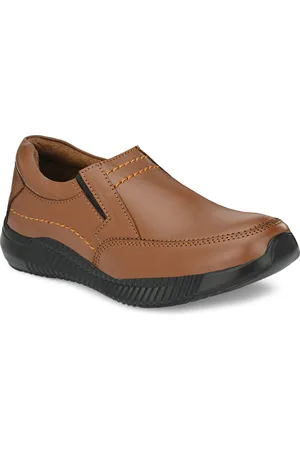 Eego Italy Men Tan Formal Genuine Leather Slip-Ons