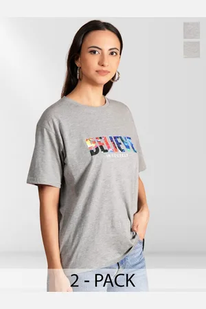 Metronaut Women Typography 2 Printed Applique T-shirt