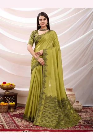 DIVASTRI Women Woven Design Saree With Blouse Piece