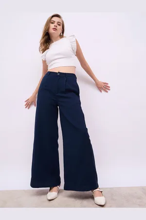 Styli Women Flared High-Rise Pleated Trousers