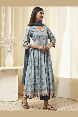 Biba Women Pure Cotton Palazzos & With Dupatta