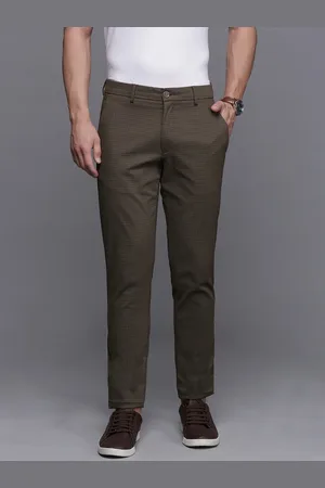 Louis Philippe Men Checked Smart Slim Fit Semiformal Trousers