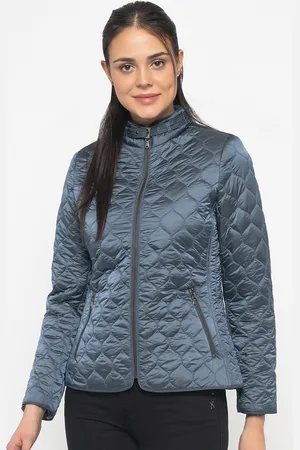 Gipsy Women Grey Solid Quilted Jacket